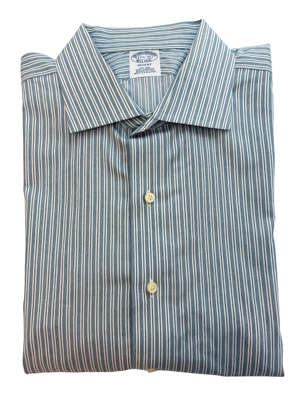 Brooks Brothers Regent Non-Iron Striped Dress Shirt 17½-35 Supima Cotton